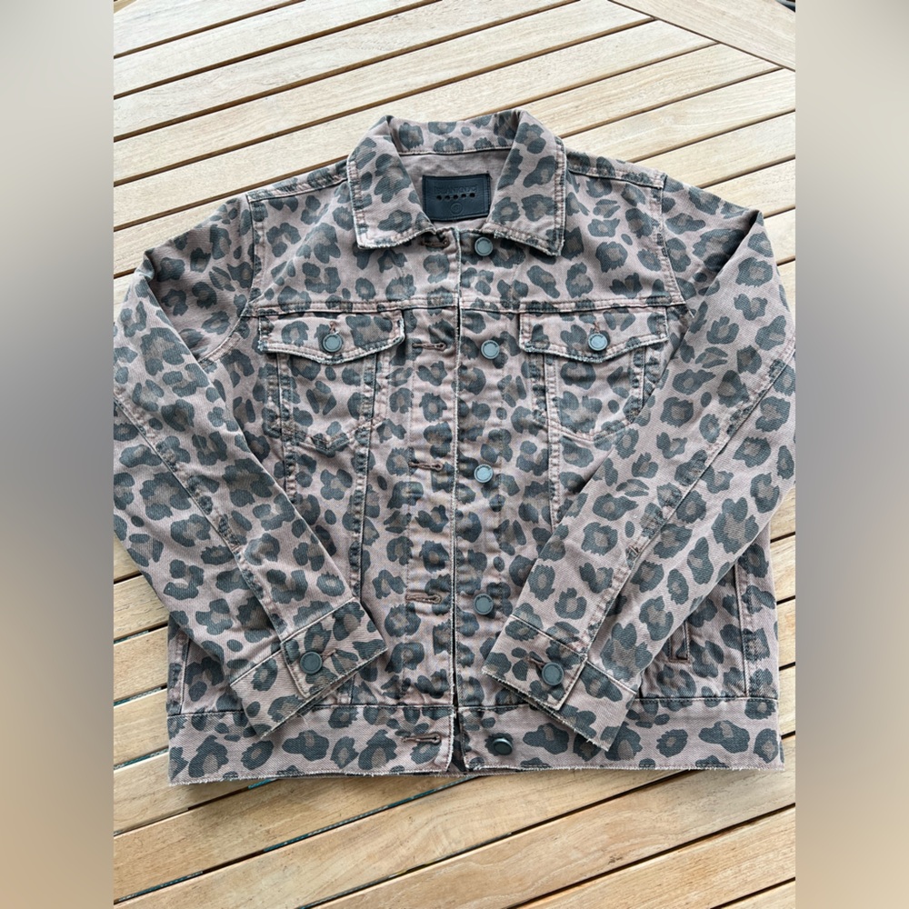 Blank NYC Leopard Print Jean Jacket